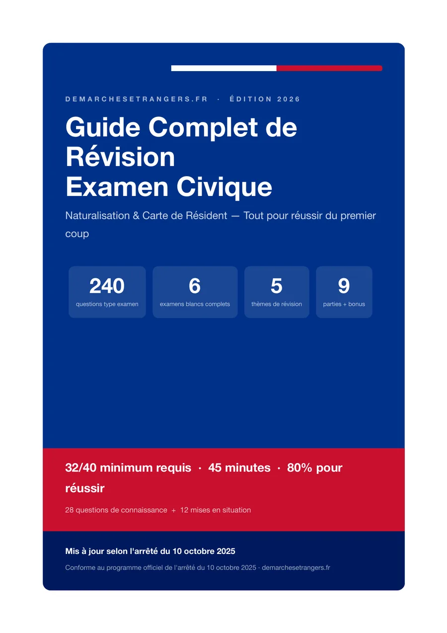 Couverture du guide de révision examen civique 2026
